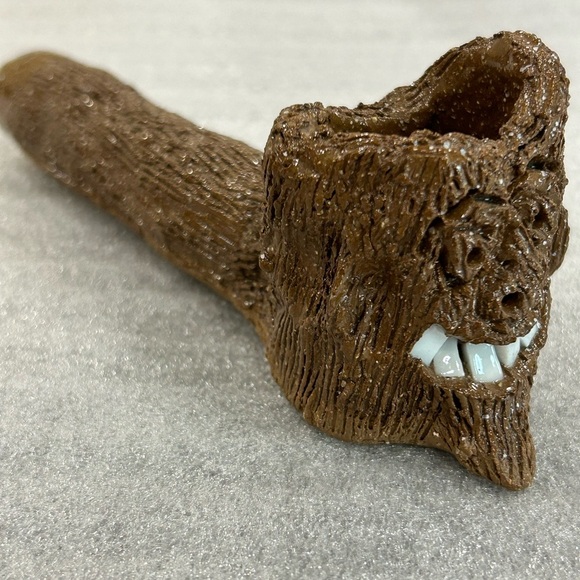 Dale Costner 5 teeth face pipe handmade folk art grotesque whimsical expression - Picture 2 of 9